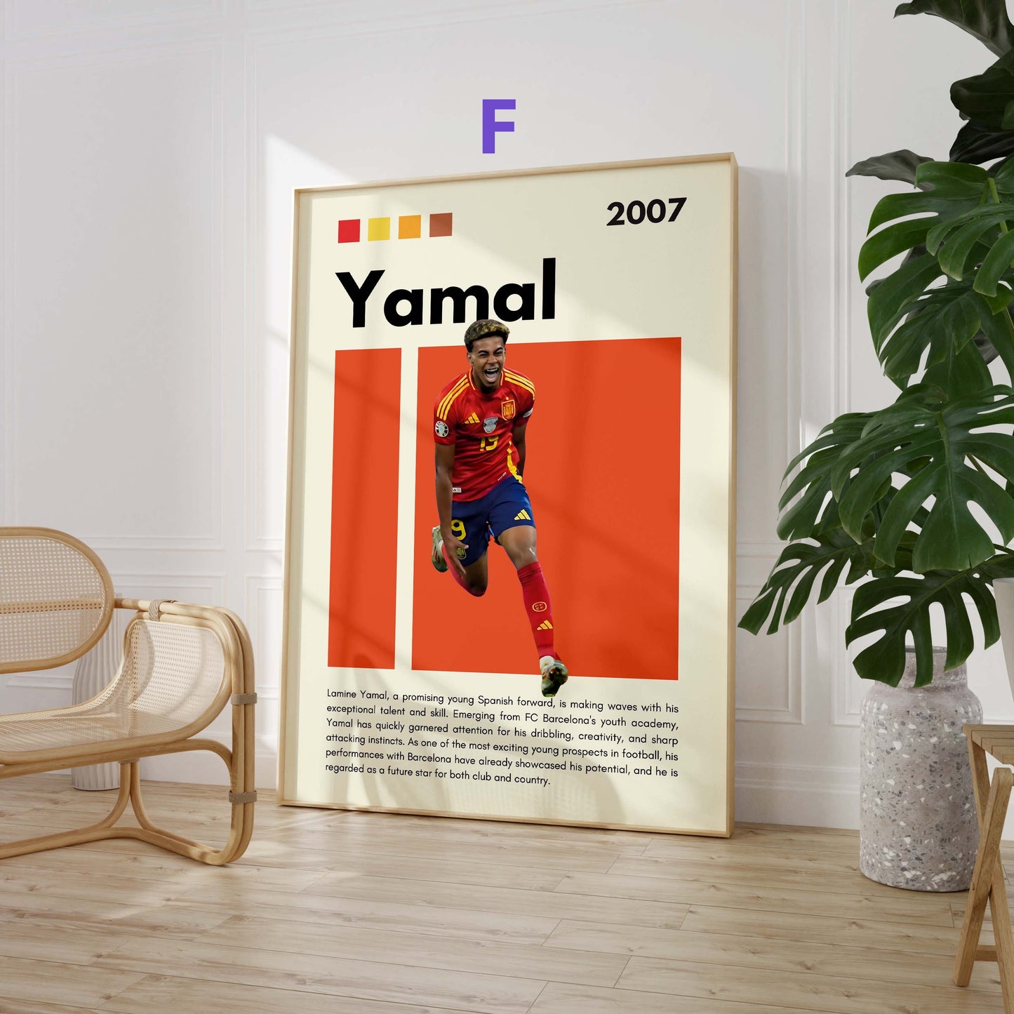 Fußball Stars Poster · Mbappé Neymar Messi Hakimi Haaland Yamal · Sport Wanddeko · Print ohne Rahmen