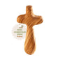 Olive wood cross palm stone