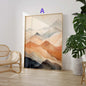 Aquarell Berglandschaft Poster · Geschenkidee · Warme Naturfarben und Moderne Landschaftskunst für Wohnzimmer · Dekoprint ohne Rahmen