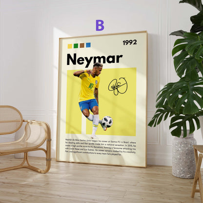 Fußball Stars Poster · Mbappé Neymar Messi Hakimi Haaland Yamal · Sport Wanddeko · Print ohne Rahmen