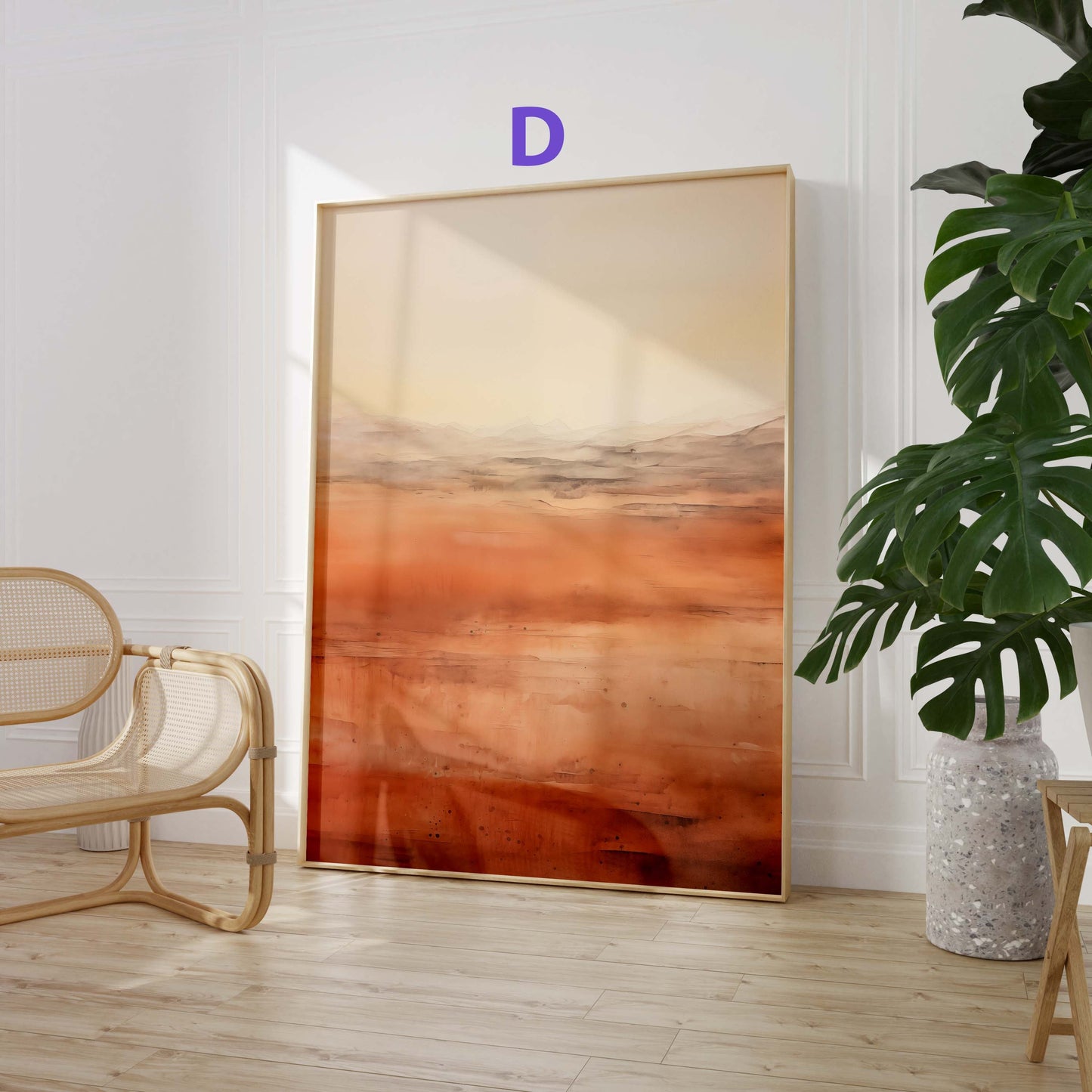Aquarell Berglandschaft Poster · Geschenkidee · Warme Naturfarben und Moderne Landschaftskunst für Wohnzimmer · Dekoprint ohne Rahmen