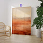 Aquarell Berglandschaft Poster · Geschenkidee · Warme Naturfarben und Moderne Landschaftskunst für Wohnzimmer · Dekoprint ohne Rahmen