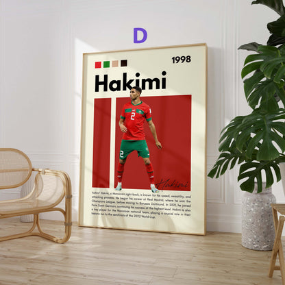 Fußball Stars Poster · Mbappé Neymar Messi Hakimi Haaland Yamal · Sport Wanddeko · Print ohne Rahmen