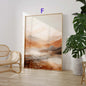 Aquarell Berglandschaft Poster · Geschenkidee · Warme Naturfarben und Moderne Landschaftskunst für Wohnzimmer · Dekoprint ohne Rahmen