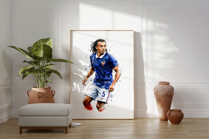 Frankreich Fußball Poster · Geschenkidee · Aquarell Sport Wandbild · Deko Print ohne Rahmen