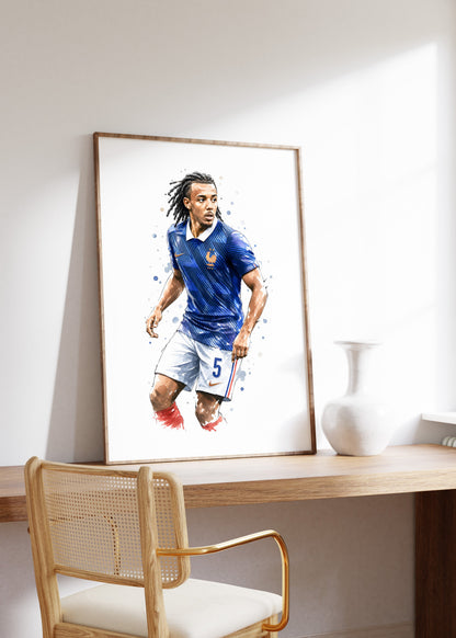 Frankreich Fußball Poster · Geschenkidee · Aquarell Sport Wandbild · Deko Print ohne Rahmen