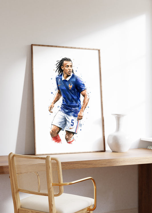 Frankreich Fußball Poster · Geschenkidee · Aquarell Sport Wandbild · Deko Print ohne Rahmen