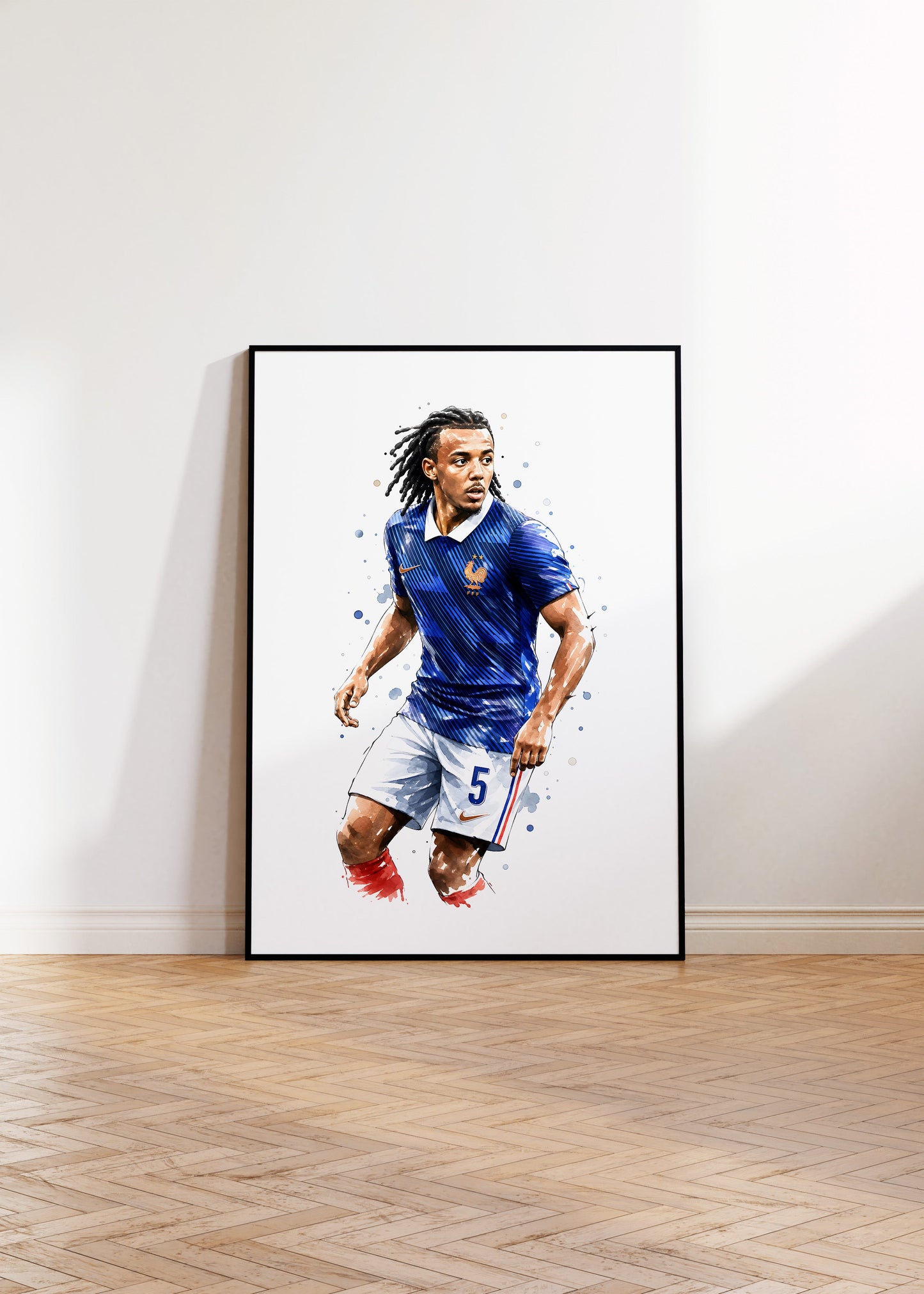 Frankreich Fußball Poster · Geschenkidee · Aquarell Sport Wandbild · Deko Print ohne Rahmen