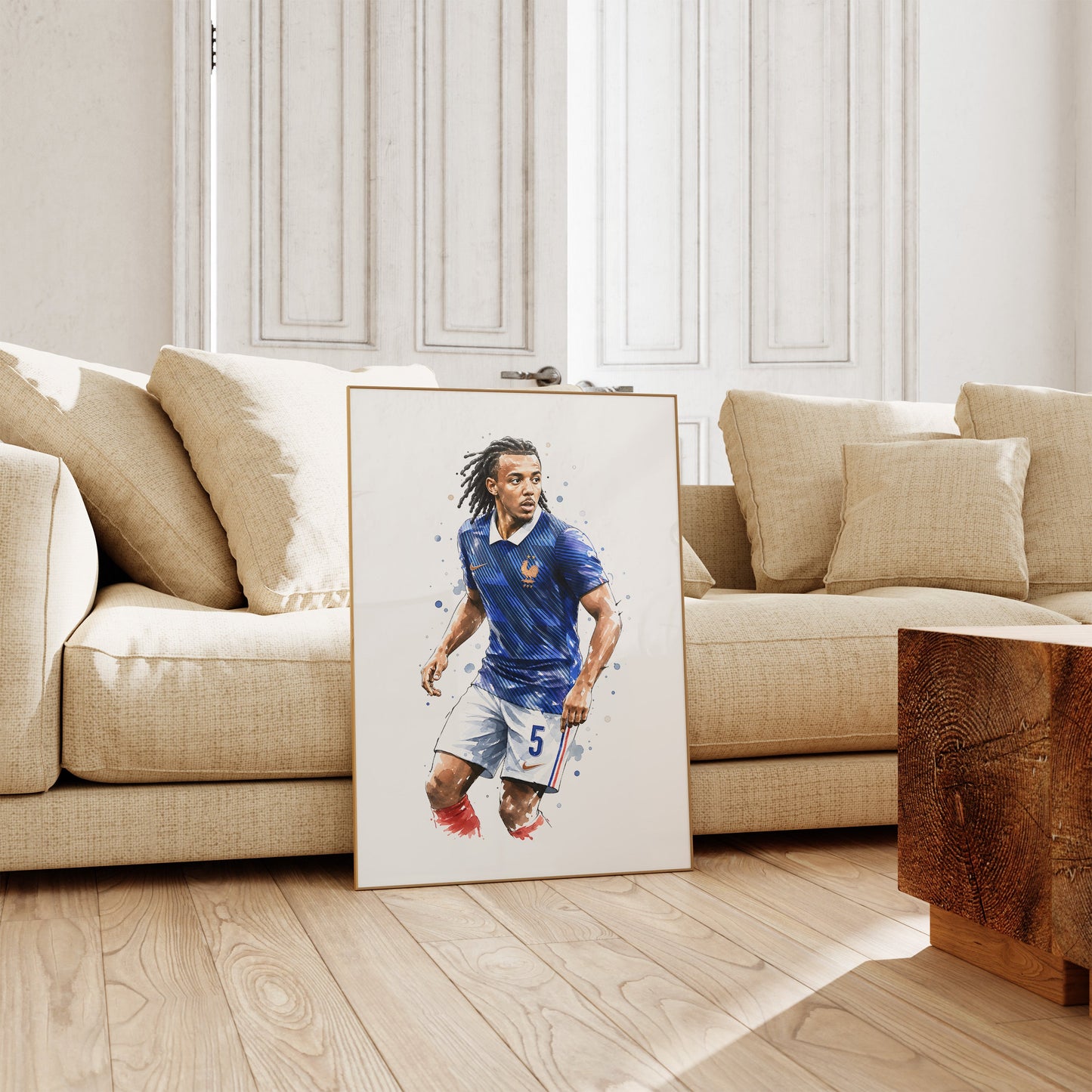 Frankreich Fußball Poster · Geschenkidee · Aquarell Sport Wandbild · Deko Print ohne Rahmen