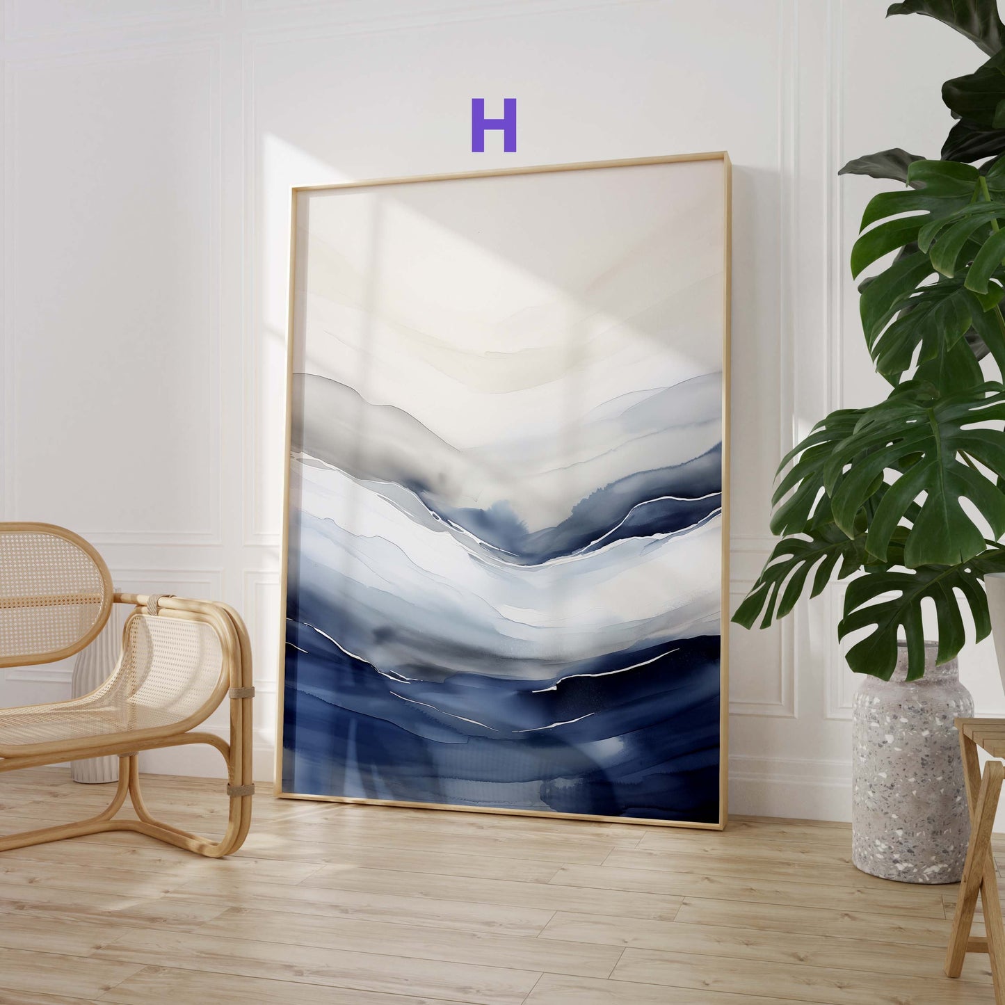 Aquarell Berglandschaft Poster · Geschenkidee · Warme Naturfarben und Moderne Landschaftskunst für Wohnzimmer · Dekoprint ohne Rahmen