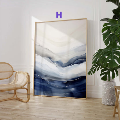 Aquarell Berglandschaft Poster · Geschenkidee · Warme Naturfarben und Moderne Landschaftskunst für Wohnzimmer · Dekoprint ohne Rahmen