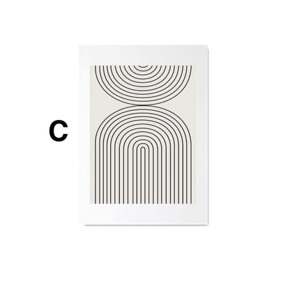 Poster Gesichter Linien und abstrakte Formen als Deko Print ohne Rahmen
