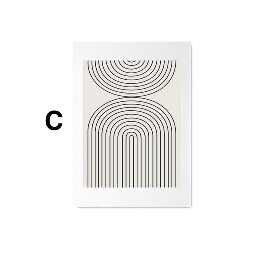 Poster Gesichter Linien und abstrakte Formen als Deko Print ohne Rahmen