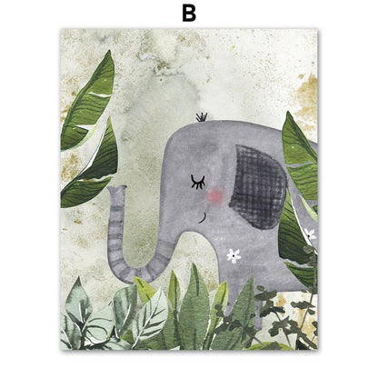 Poster Kinderzimmer Dschungel Tiere Abenteuer · Kinderzimmer Bilder · Wand Deko · Kunst Druck · Deko Print · ohne Rahmen