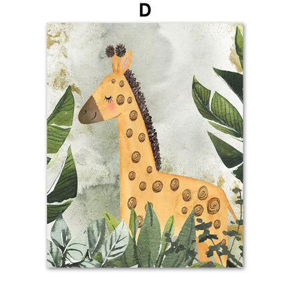 Poster Kinderzimmer Dschungel Tiere Abenteuer · Kinderzimmer Bilder · Wand Deko · Kunst Druck · Deko Print · ohne Rahmen